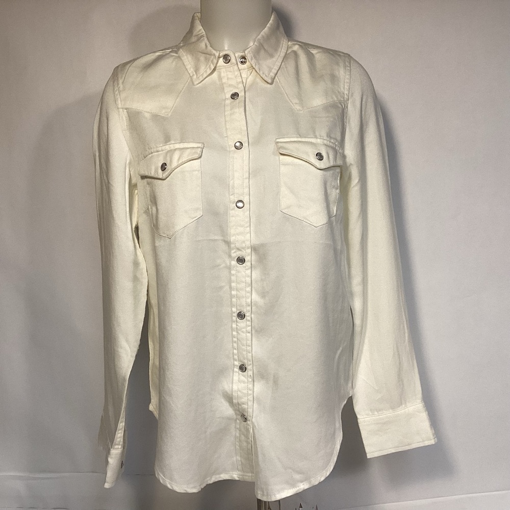 Lily & Lottie Pearl Snap buttons Western Cowgirl Rodeo Shirt womens size small
